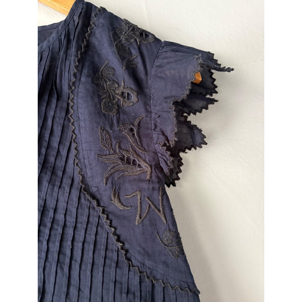 Zadig & Voltaire Tiara Voile Embroidered Top Navy XS - Picture 7 of 11